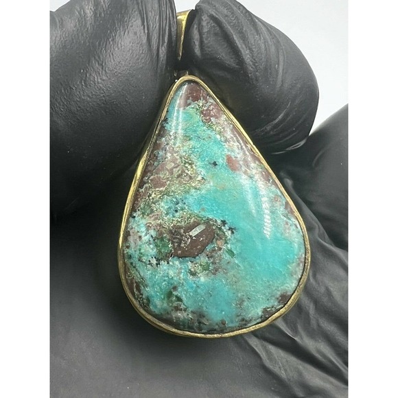 4 Natural Persian Turquoise Pendants Metal Stainless Steel Hook Bulk Lot - Picture 3 of 7